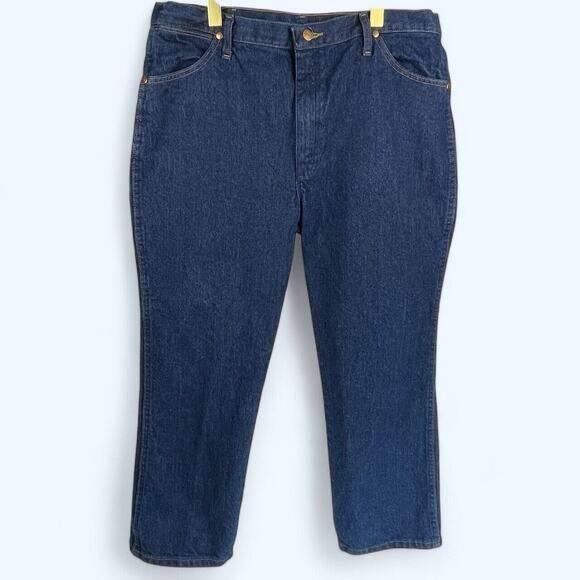 Wrangler Men's Cowboy cut 936PWD Flat Front Mid rise 5 pocket jeans Blue 38x30 - Picture 1 of 4